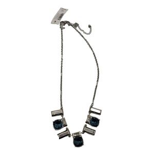 WHITE HOUSE BLACK‎ MARKET Blue/ Silver Tone Necklace NWT